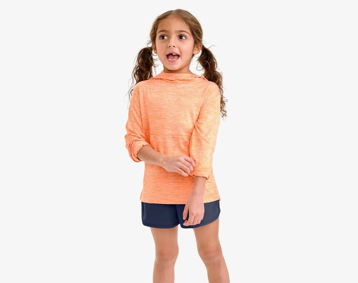 Child wearing Primary Running Shorts - Navy. Available at www.tenlittle.com