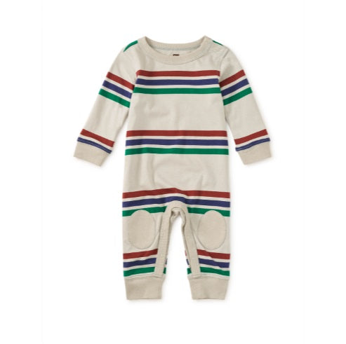 Stripe Knee Patch Baby Romper