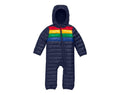 Primary - Striped Baby Lightweight Puffer Suit - Navy - Available at www.tenlittle.com
