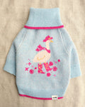 Sugarplum Saloon Blue Dog Sweater dog sweater with blue heart print