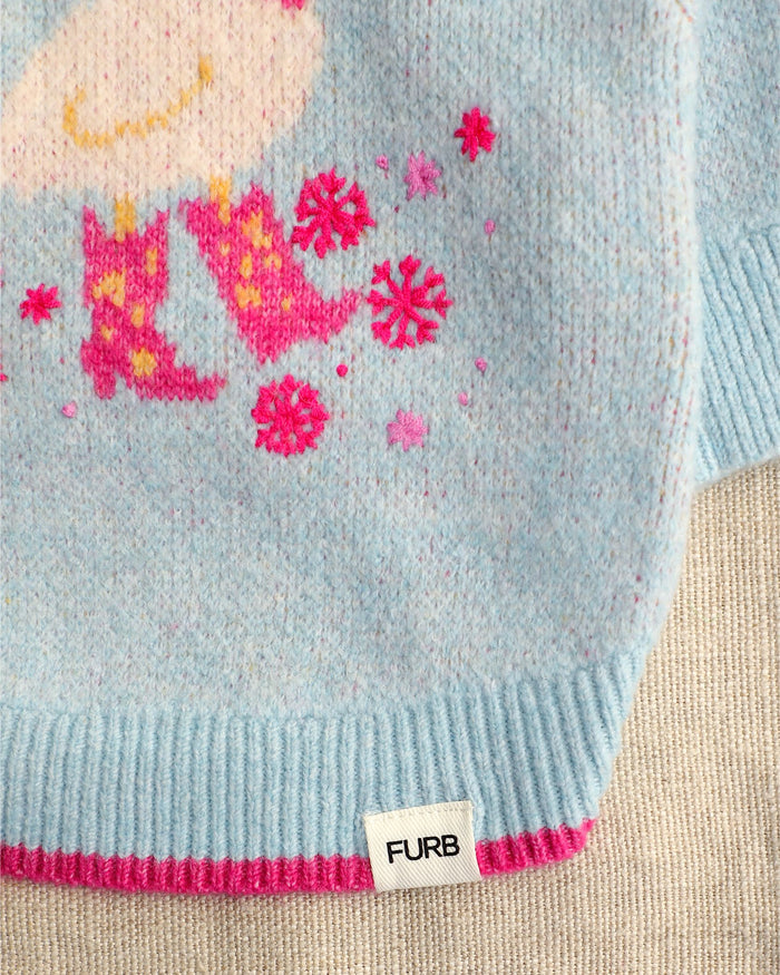 Sugarplum Saloon Blue Dog Sweater dog sweater for everyday style, blue heart print