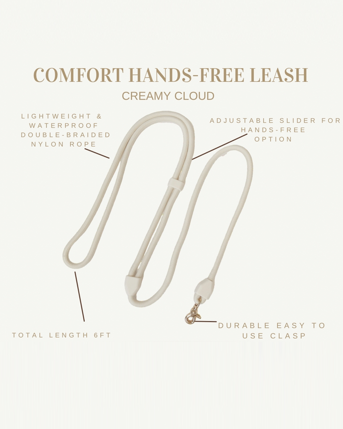 ivory hands free leash close up braided nylon dog leash hands free walking system