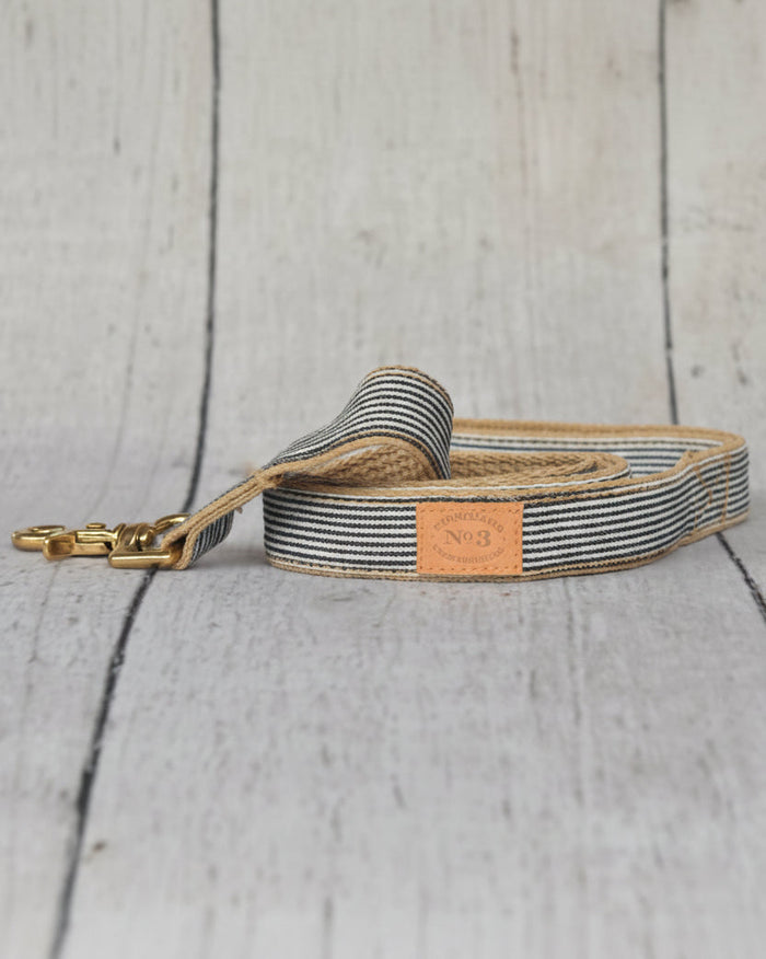 navy stripe dog leash blue striped cotton dog leash nautical inspired walking leash