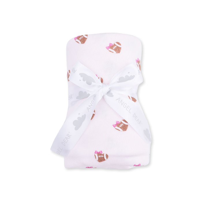 Swaddle Blanket-Football Hearts