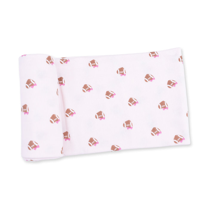 Swaddle Blanket-Football Hearts