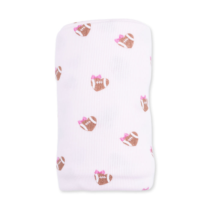 Swaddle Blanket-Football Hearts