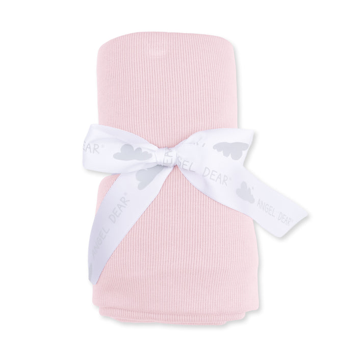 Swaddle Blanket-Solid Veiled Pink Rib