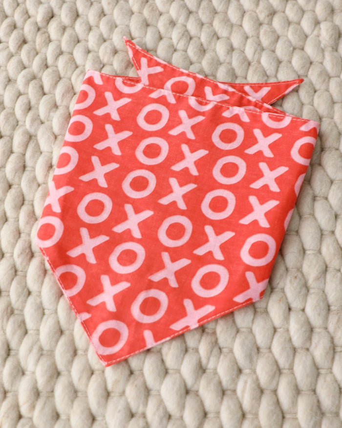 Sweet Nothings Red Bandana for small-medium dogs. Perfect for Pugs, Mini Aussies, and Cocker Spaniels on Valentine’s Day.