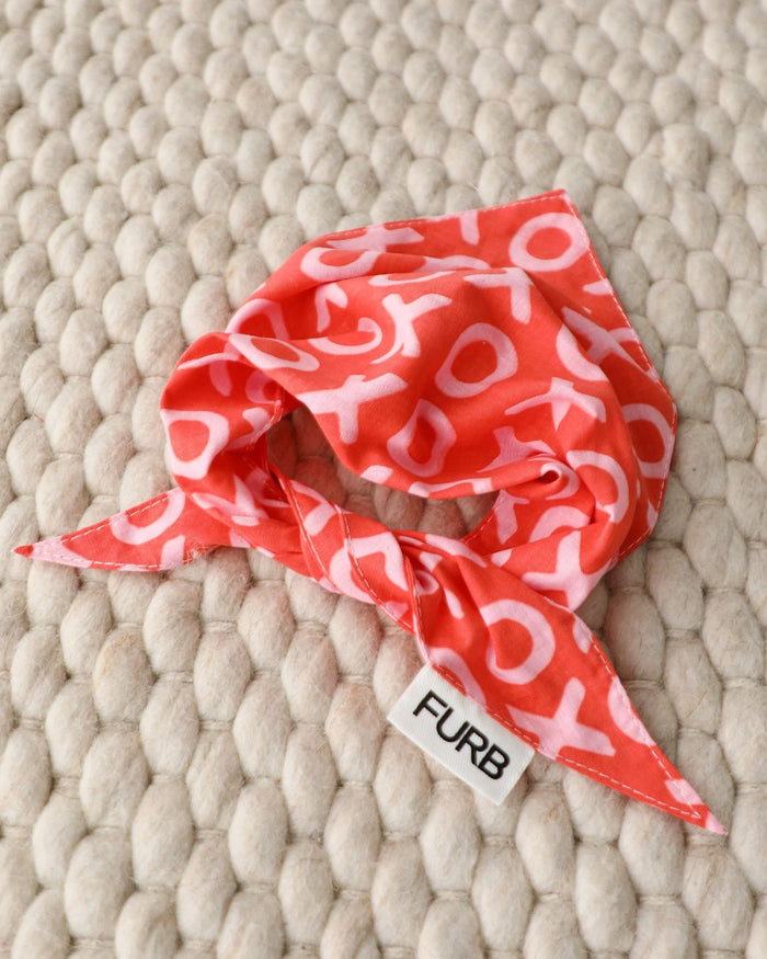 Sweet Nothings dog bandana in red, perfect for small-medium dogs including Cocker Spaniels, Boston Terriers, and Mini Aussies.