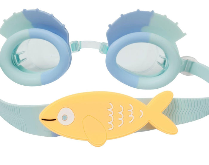 Close up fish strap of Sunnylife Swim Goggles - Fish. Available at www.tenlittle.com