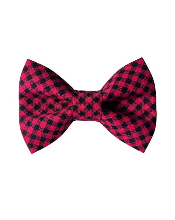 Take a Bow Red and Black Check Bow Tie