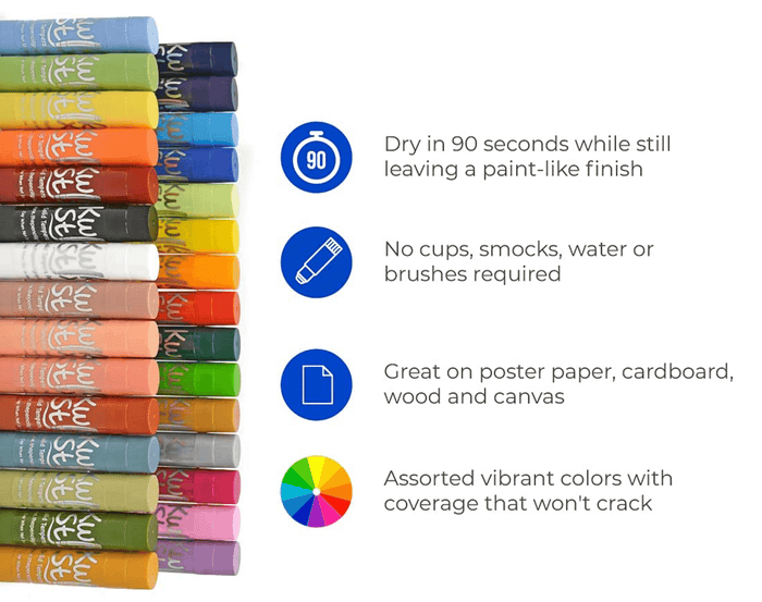 Features of The Pencil Grip Tempera Paint Sticks - Set of 30. Available at www.tenlittle.com