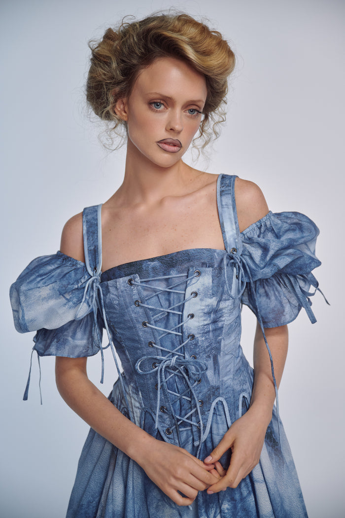 The British Toile Landscape Shipwrecked Corset