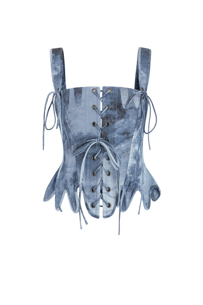 The British Toile Landscape Shipwrecked Corset