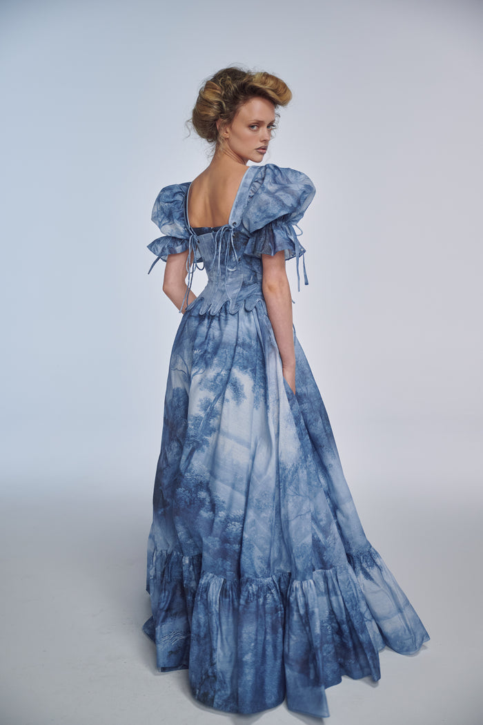The British Toile Landscape Shipwrecked Corset