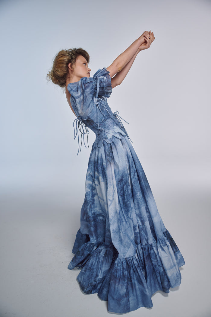 The British Toile Landscape Shipwrecked Corset