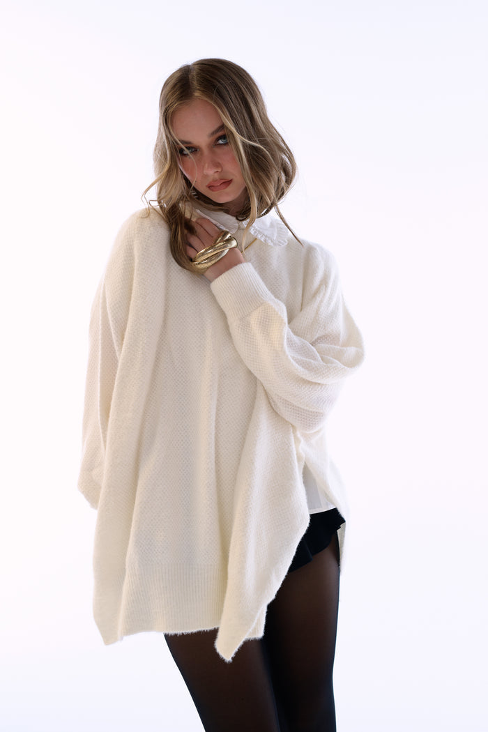 The Ivory Ballet Fuzz Sweater