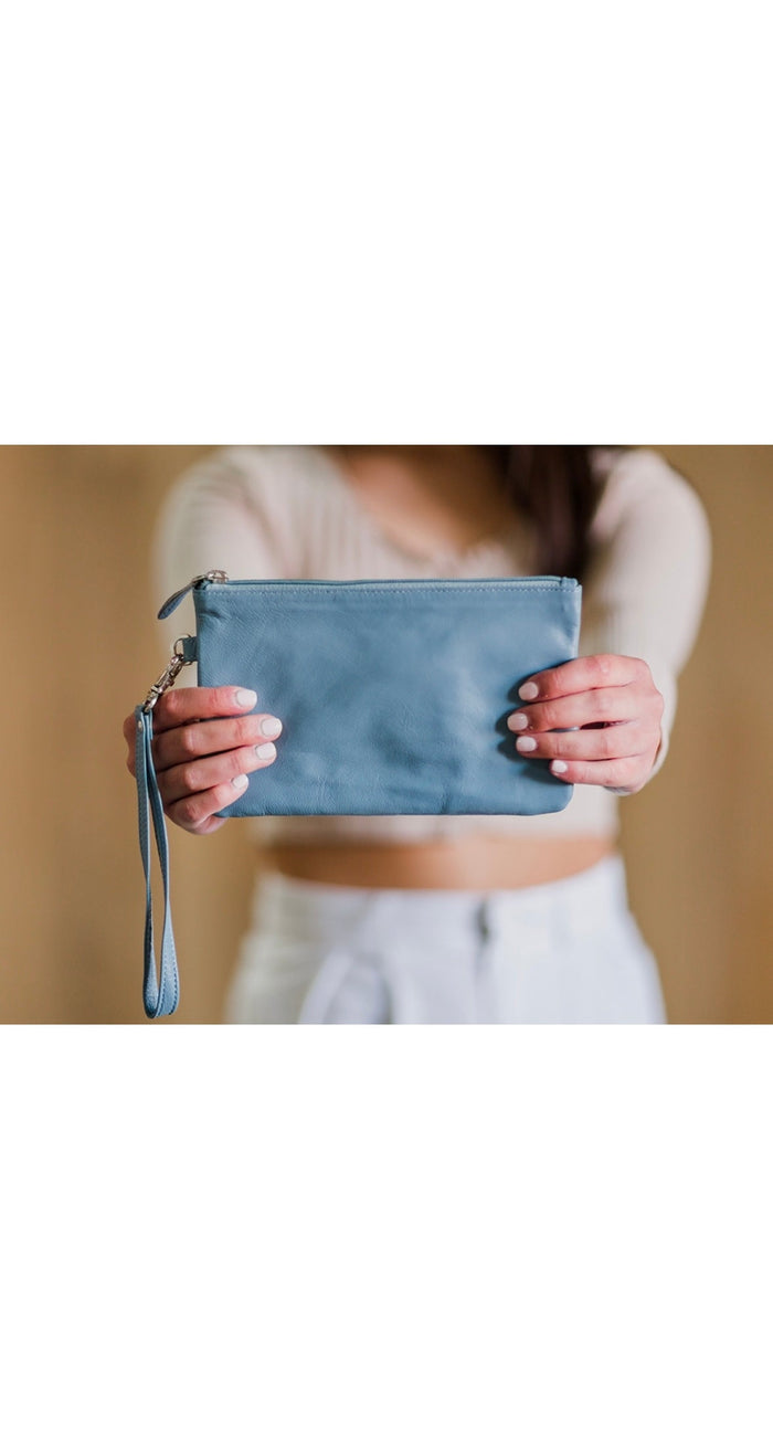 The Millie - leather cowhide clutch purse