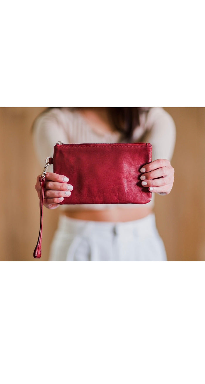 The Millie - leather cowhide clutch purse