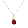 Lab Grown Red Ruby Sophie Vintage Pendant Necklace Vermeil Yellow Gold First