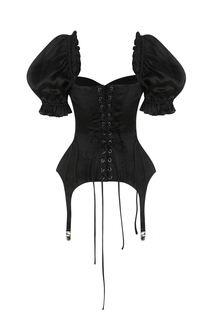 The Silk Satin Caviar Femme Fatale Corset