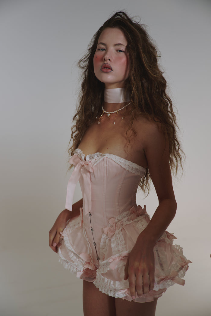 The Silk Satin Powder Gossamer Corset