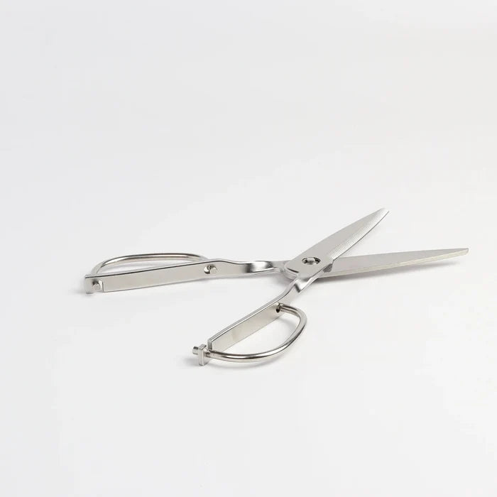Toribe kitchen scissors shown open.