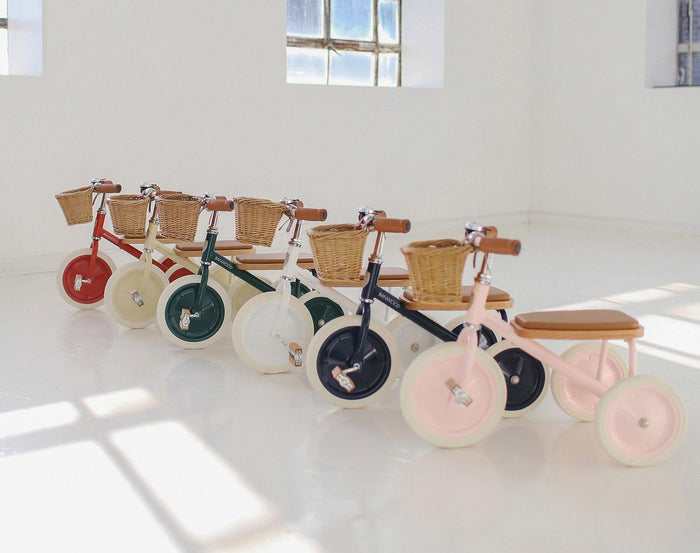 Assortment of Banwood Trike in different colors. Available from tenlittle.com