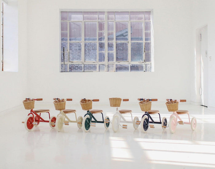 Assortment of Banwood Trike in different colors. Available from tenlittle.com