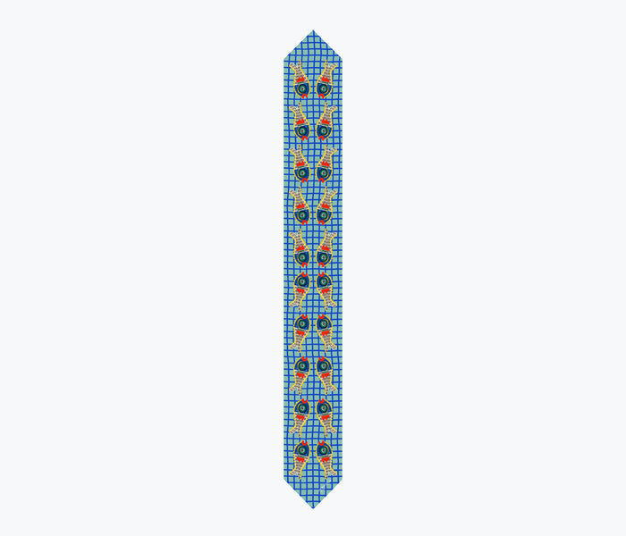 Mur by Ayca Twin Fish Silk Twilly, a vibrant silk accessory with a twin fish design, perfect for stylish neck or hair styling.