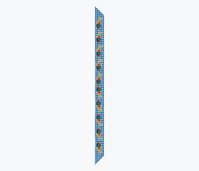 Mur by Ayca Twin Fish Silk Twilly accessory featuring a vibrant fish design on smooth silk fabric.
