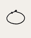 Twisted Braid Black Satin Cord Anklet for Mini Beads