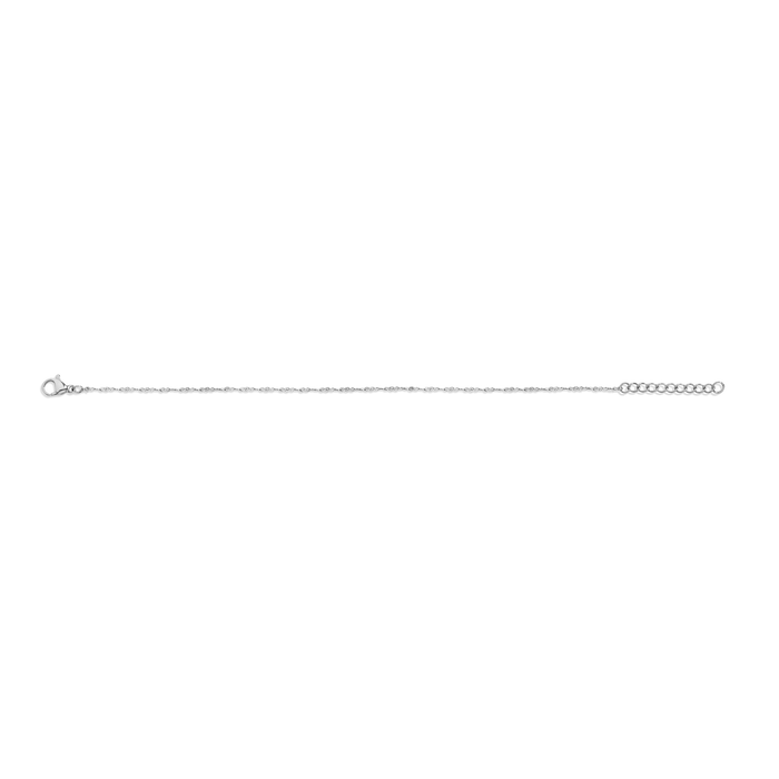 Unbreakable Barely There Chain Anklet Stainless Steel White Gold