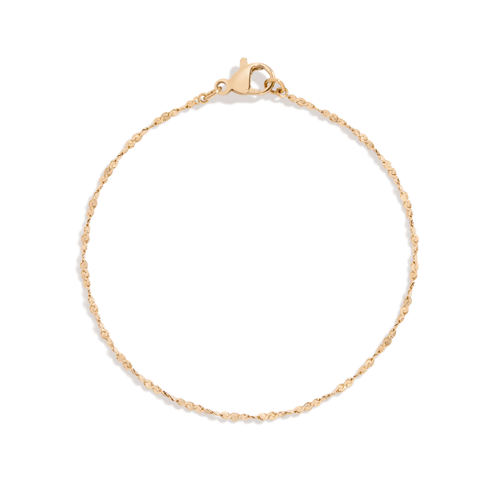 Unbreakable Barely There Chain Bracelet Stainless Steel Yellow Gold 6.5in 7in 7.5in First