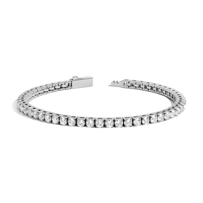 Unbreakable Lab Grown White Sapphire Tennis Bracelet Stainless Steel White Gold 6in 6.5in 7in 7.5in First