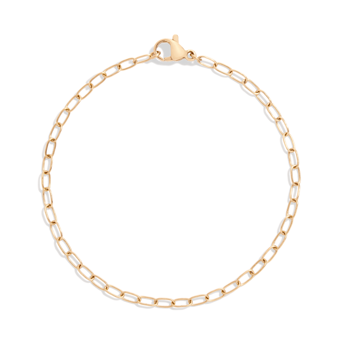 Unbreakable Mini Paperclip Chain Bracelet Stainless Steel Yellow Gold 6.5in 7in 7.5in First