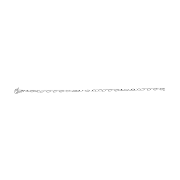 Unbreakable Mini Paperclip Chain Bracelet Stainless Steel White Gold 6.5in 7in 7.5in