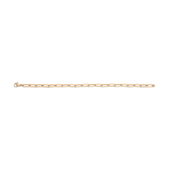Unbreakable Paperclip Chain Bracelet Stainless Steel Yellow Gold 6.5in 7in 7.5in