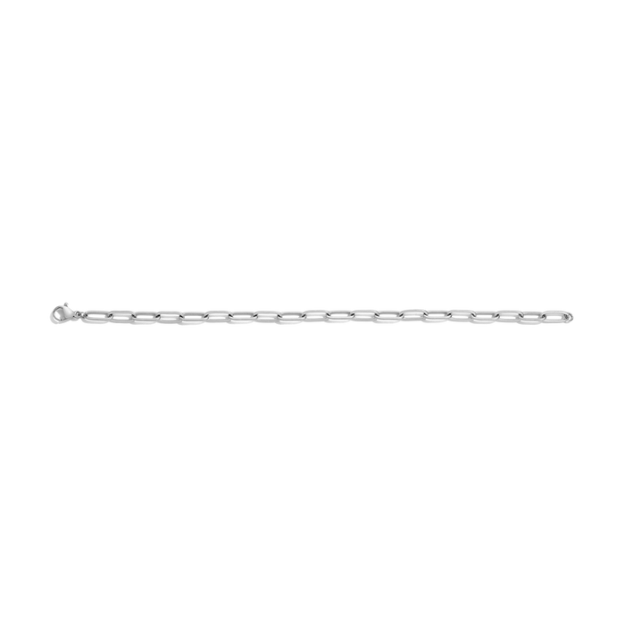 Unbreakable Paperclip Chain Bracelet Stainless Steel White Gold 6.5in 7in 7.5in