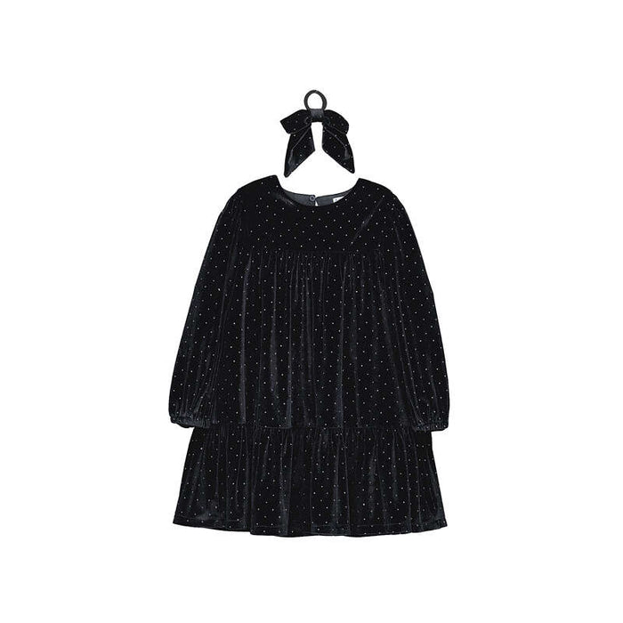 Velvet Dress with Hair Tie