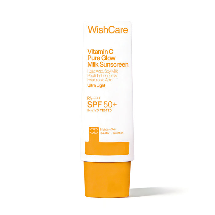 wishcare vitamin c pure glow milk sunscreen