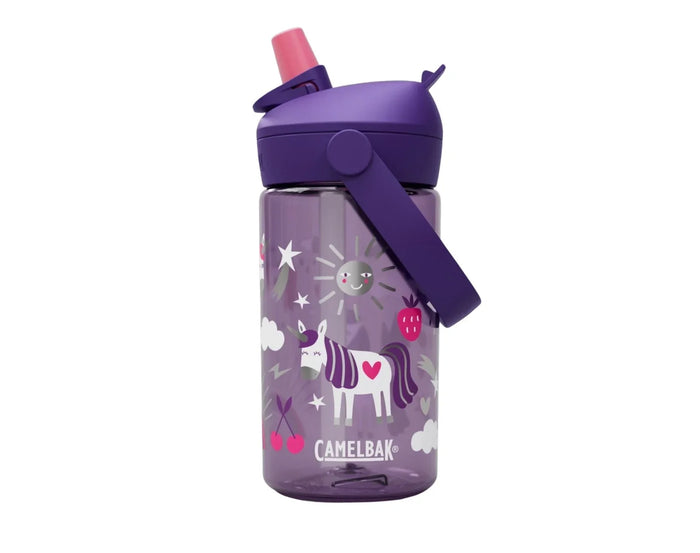 Side view of CamelBak Water Bottle - 14oz - Unicorn. Available at www.tenlittle.com