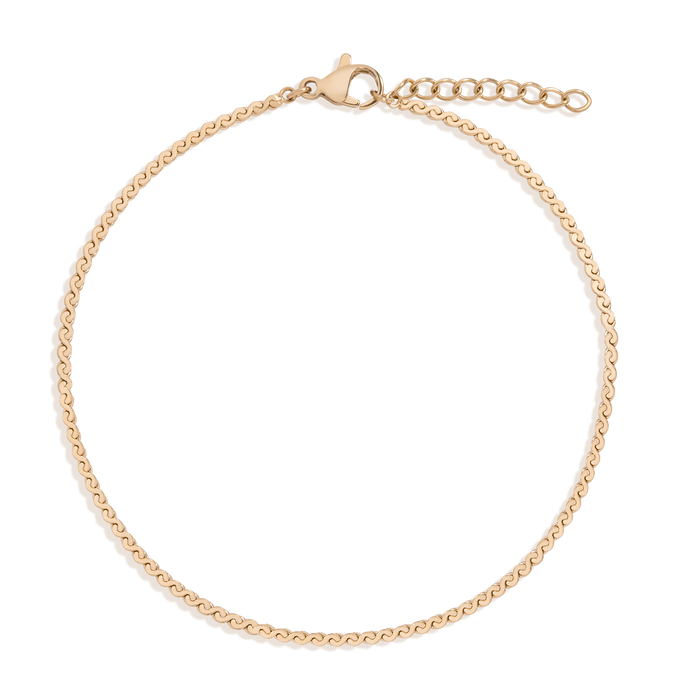 Wave Chain Anklet Stainless Steel Yellow Gold First