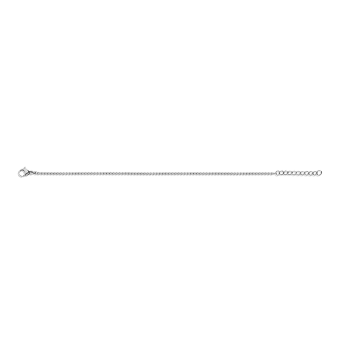 Wave Chain Anklet Stainless Steel White Gold