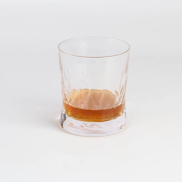 Whiskey Glass I "Cuttings" Series 200ml 6.75oz Crystal glass handcrafted in Waterford Ireland.  Designed by Martino Gamper and included in the permanent collection of the Musee des Arts Decoratifs.