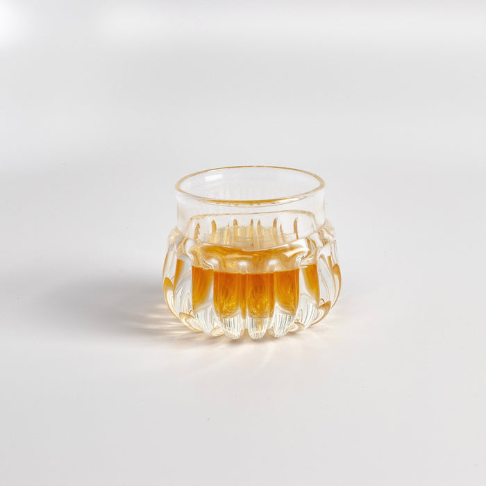 Approximately 4oz Handblown (mouth blown) Whiskey Glass sipper by Jerry Lin-Hsien Kung in California.