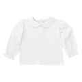 White Knit - Girls Long Sleeve Button Back Shirt