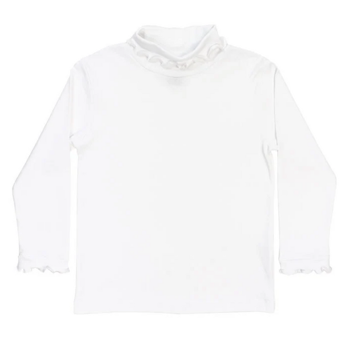White Knit - Ruffle Turtle Neck
