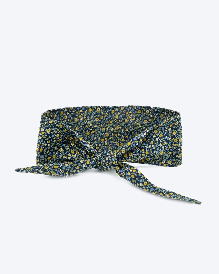 navy floral dog necktie, lightweight cotton dog accessory with elegant pattern for stylish everyday pet wear