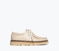 Freda Salvador Willow Lug Moccasin loafer in embossed croc leather with front view, showcasing stylish slip-on footwear.
